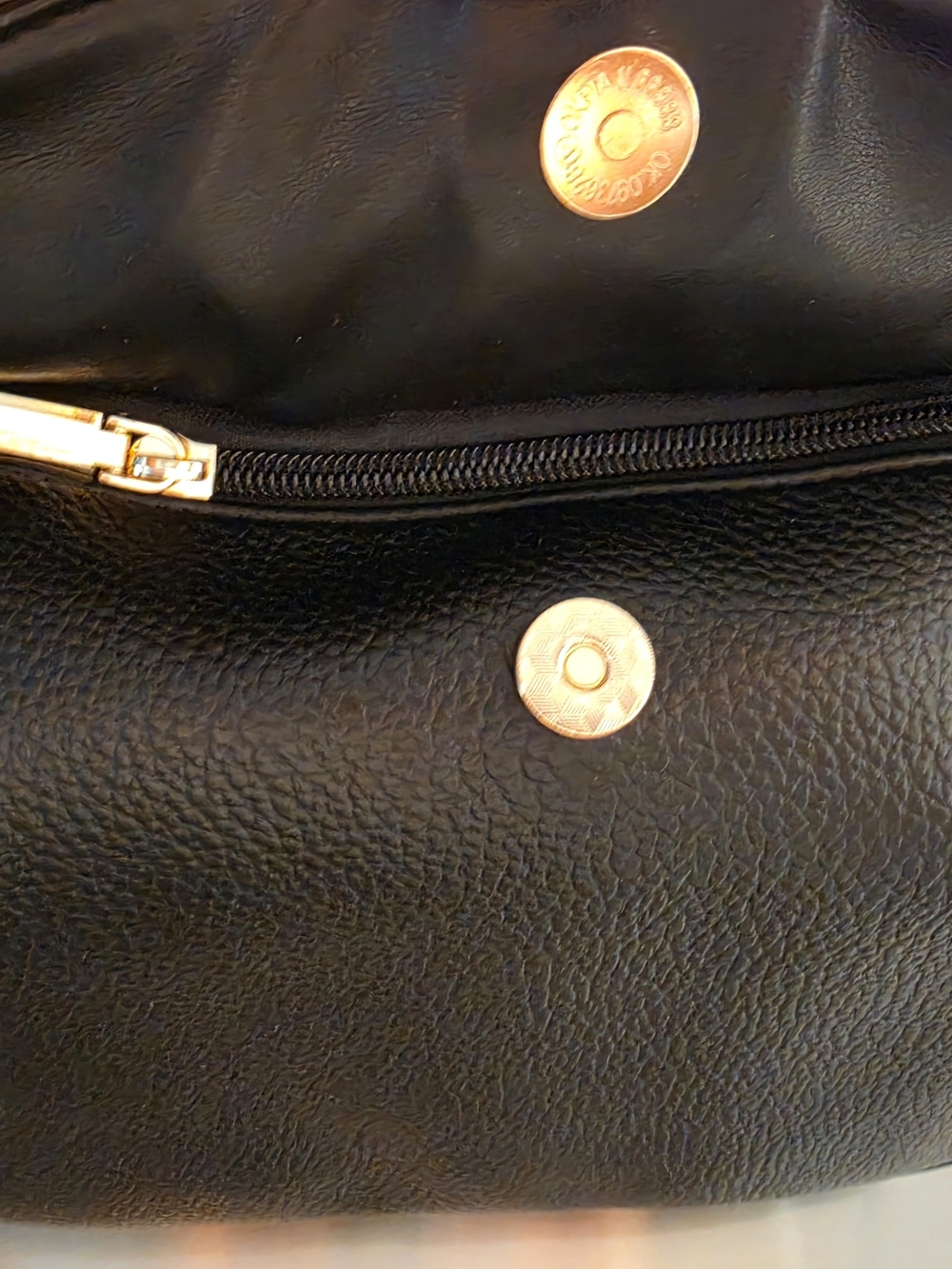 Black Pebbled Leather Shoulder Bag - Picture 4 of 5